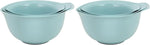 KitchenAid Universal Nesting Plastic Mixing Bowls with Non Slip Base and Pour Spout, Dishwasher Safe, 2.5, 3.5 and 4.5 quart, Aqua Sky, Set of 3 (Pack of 2)