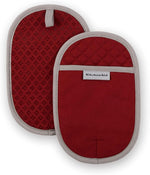 KitchenAid Asteroid Pot Holder 2-Pack Set, Smoked Paprika Red, 6.5