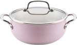 KitchenAid 3-Ply Stainless Steel Casserole with Lid, 4-Quart, Wildflower