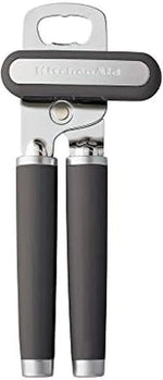 KitchenAid Classic Multifunction Can Opener and Bottle Opener Easy to Use, Razor Sharp Stainless Steel Cutting Wheel, Soft Ergonomic Handles, Charcoal