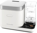 KitchenAid 8 Cup Grain and Rice Cooker, Integrated Scale, Porcelain White