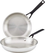KitchenAid 5-Ply Clad Stainless Steel Induction Frying Pan Set, 2-Piece