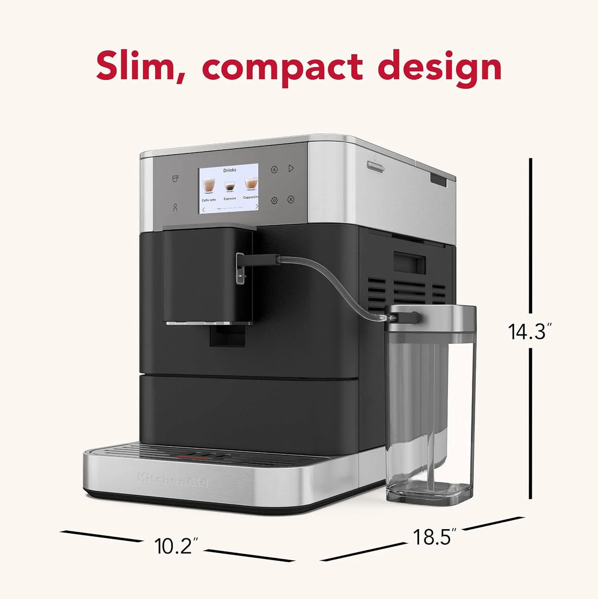 KitchenAid Fully Automatic Espresso Machine KF7, KES8557, Cast Iron Black