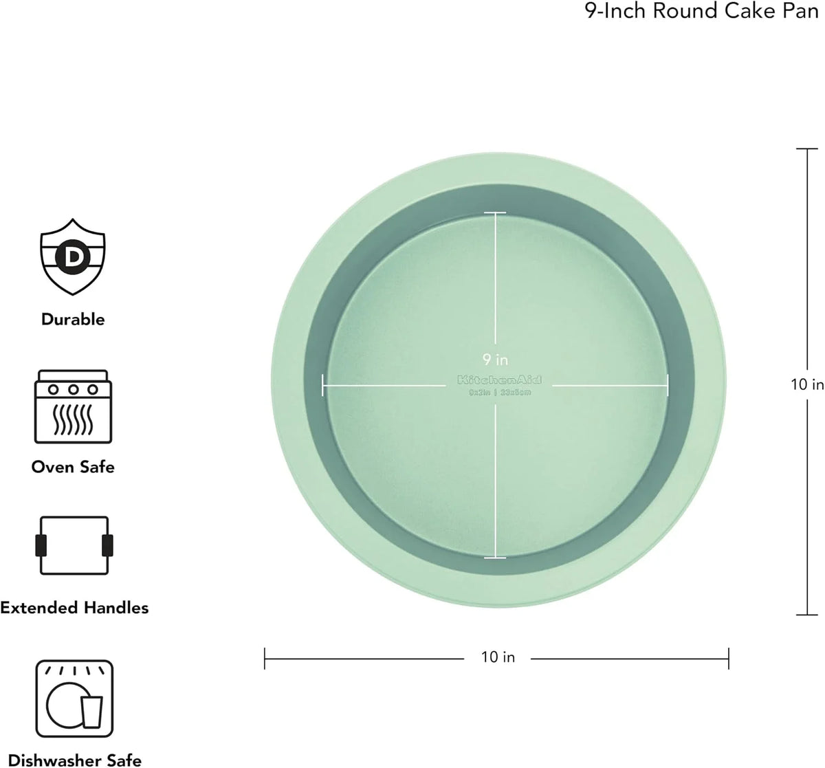 KitchenAid Nonstick Aluminized Steel Round Cake Pan, Dishwasher Safe, 9 Inch, Pistachio