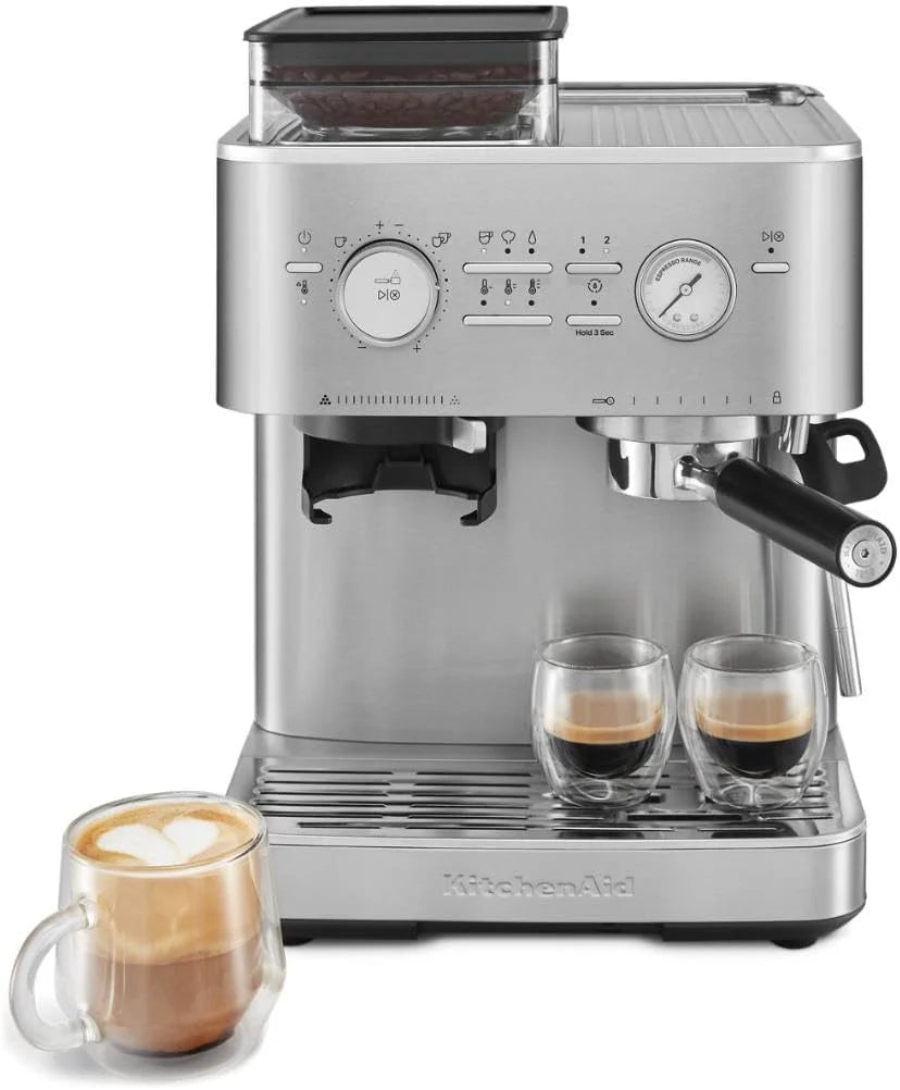 KitchenAid Semi-Auto Espresso Machine, Burr Grinder, 2.5L, Stainless Steel