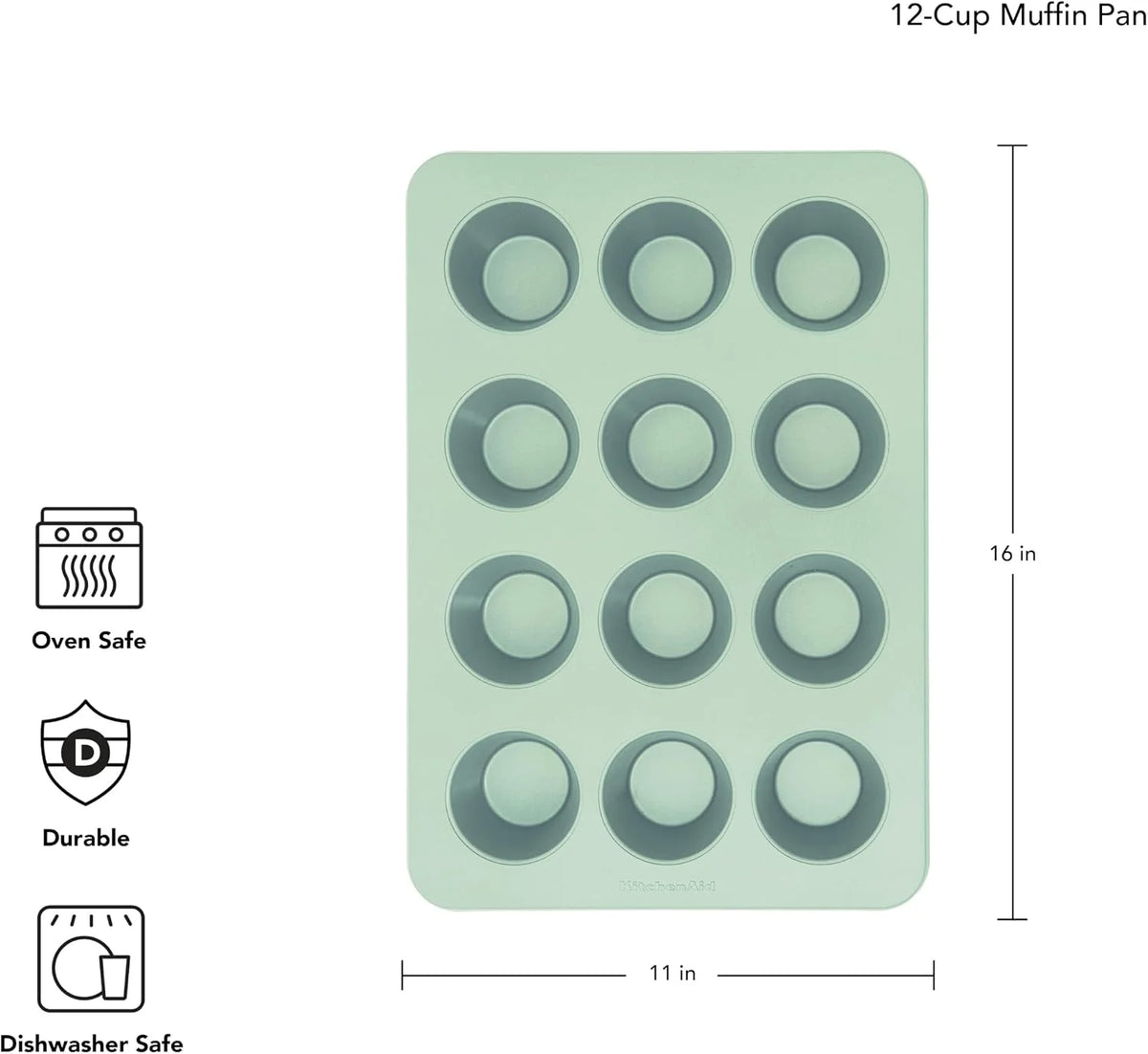 KitchenAid 12-Cup Nonstick Aluminized Steel Muffin Pan, Pistachio