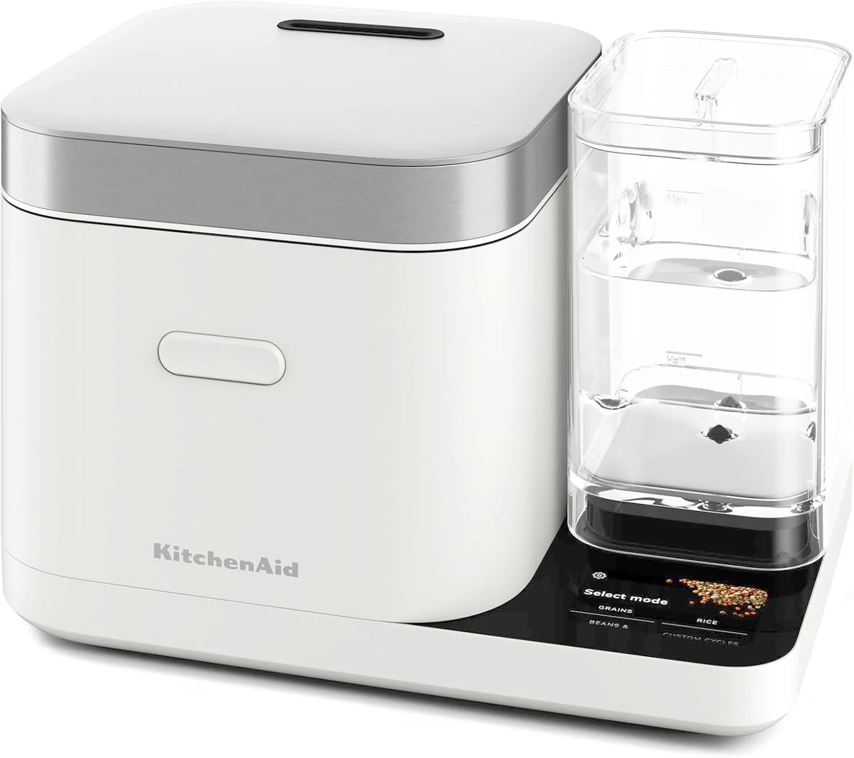 KitchenAid 8 Cup Grain and Rice Cooker, Integrated Scale, Porcelain White