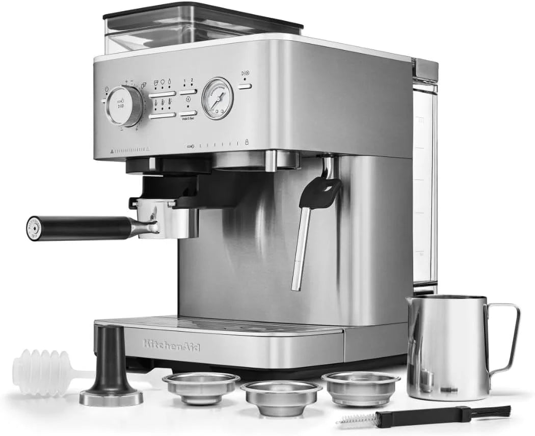 KitchenAid Semi-Auto Espresso Machine, Burr Grinder, 2.5L, Stainless Steel