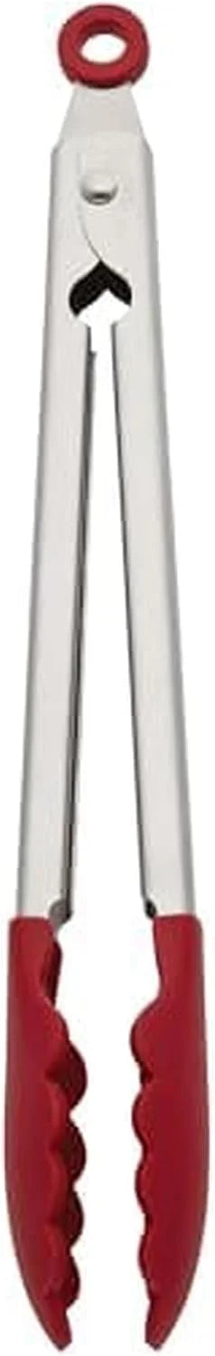 KitchenAid Silicone Stainless Steel Tongs, 12 Inch, Red