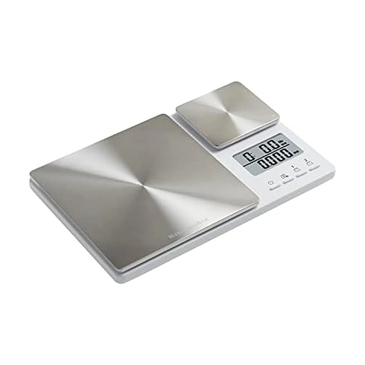 KitchenAid KQ909 Dual Platform Digital Kitchen and Food Scale, 11 Pound Capacity and Precision 16oz Capacity, White with Stainless Steel