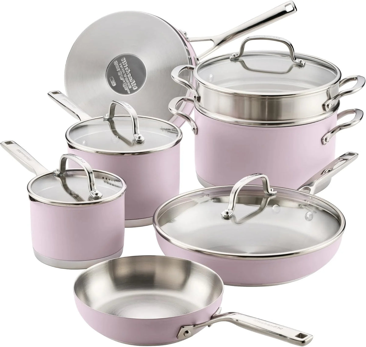 KitchenAid Tri Ply Stainless Steel Cookware Set, 11-Piece Pots and Pans Set
